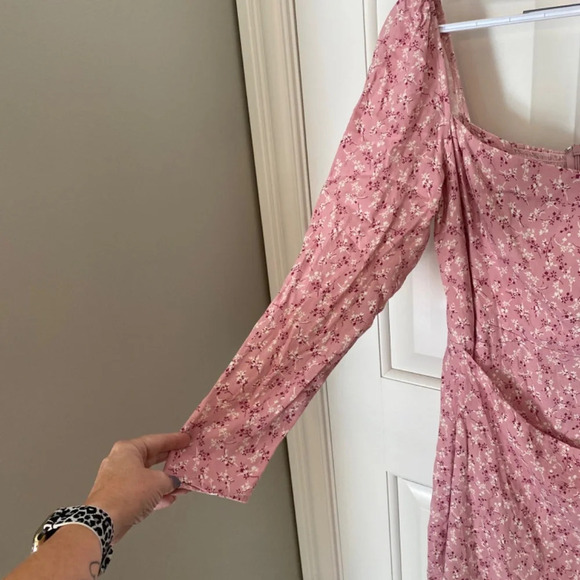 Reformation Rosalie Mini Dress Pink long sleeve 33782 - Picture 7 of 16